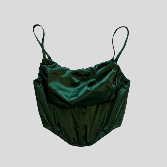 Urban Outfitters Tops - URBAN OUTFITTERS LEXI SATIN COWL CORSET TOP | GREEN | SIZE: M